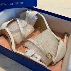 BRAND NEW - Stuart Weitzman Nunakedstraight Strap Sandal - White - Size 8